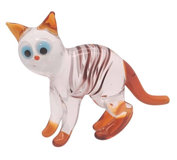 Katze, stehend (transp.-braun mit Streifen)